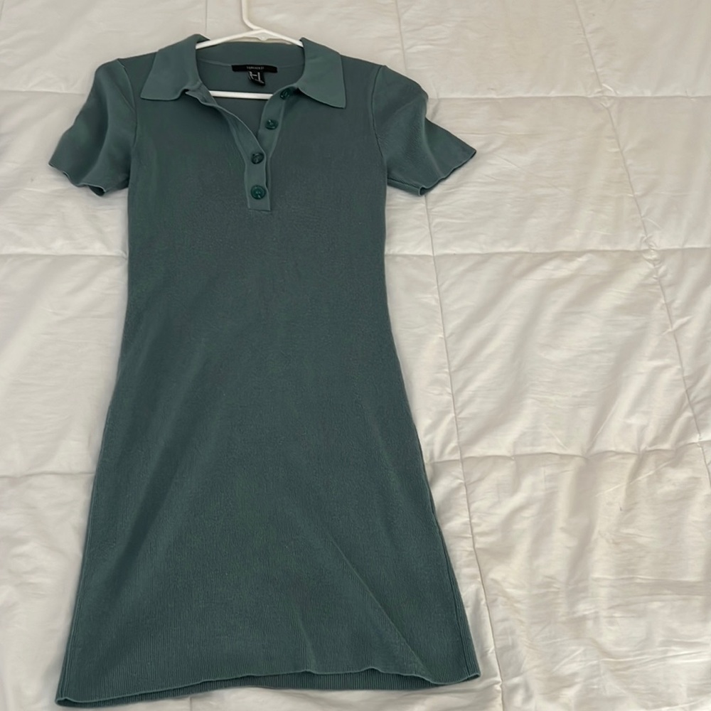 Dress teal color dark blue